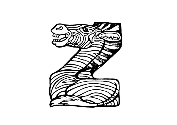 Coloring page z-zebra