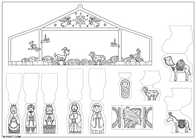 Crafts nativity scene - Crafts for children.