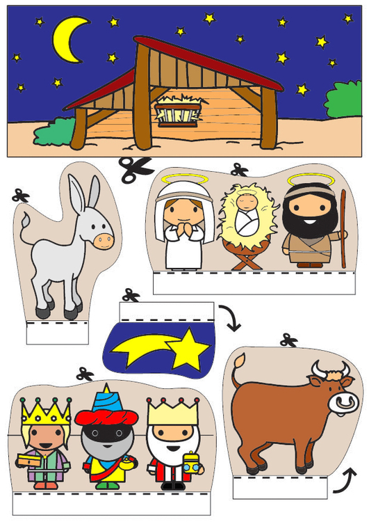 Craft nativity scene show-box