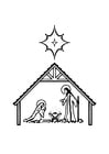 Coloring page birth of Jesus
