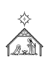 Coloring page birth of Jesus