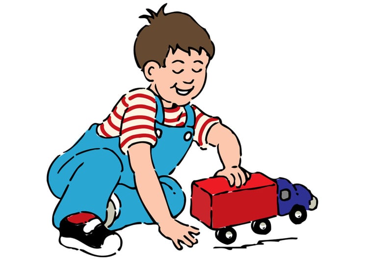 Image boy with toy car