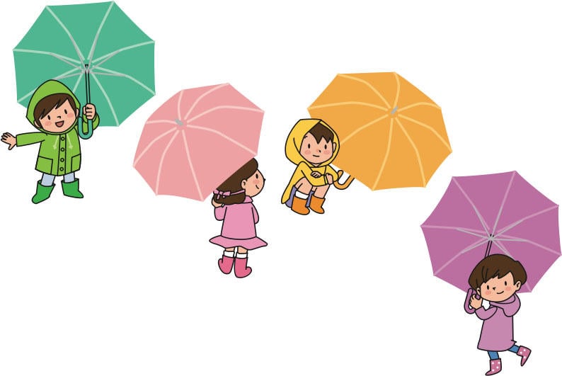 Image children with umbrella
