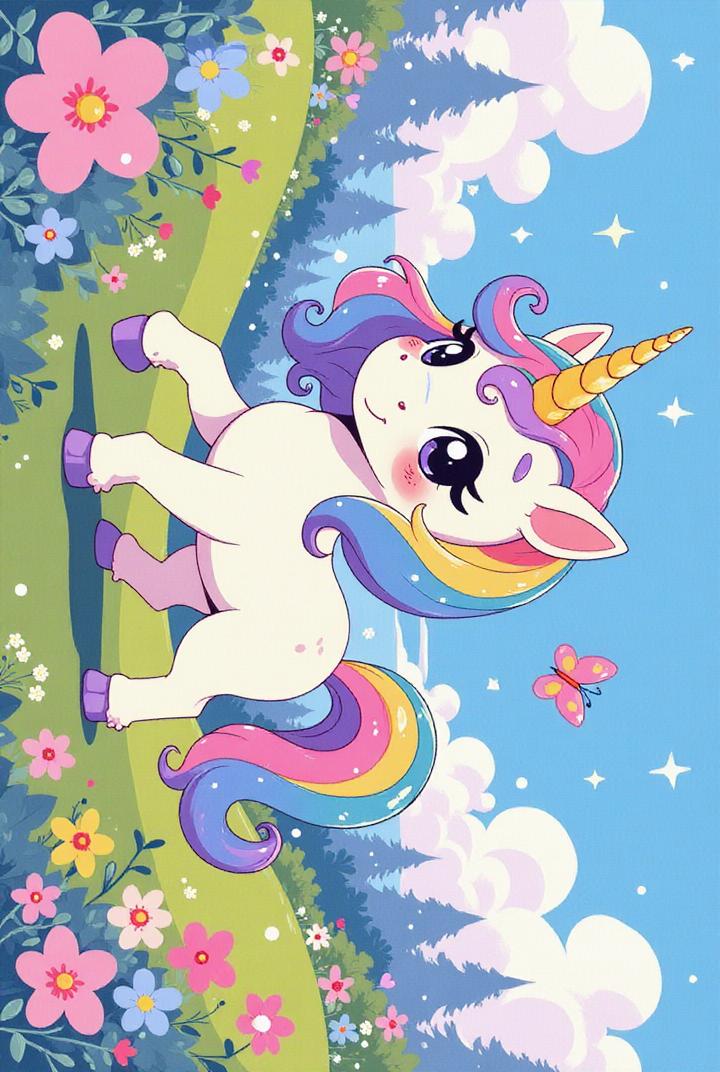cute unicorn in the forest