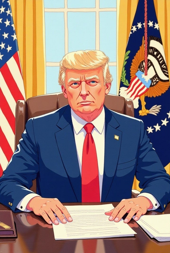 Donald Trump in the Oval Office
