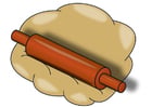 Images dough with rolling pin