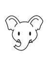 Coloring page Elephant Head