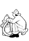 Coloring page firefighter