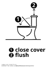 Coloring page flush the toilet