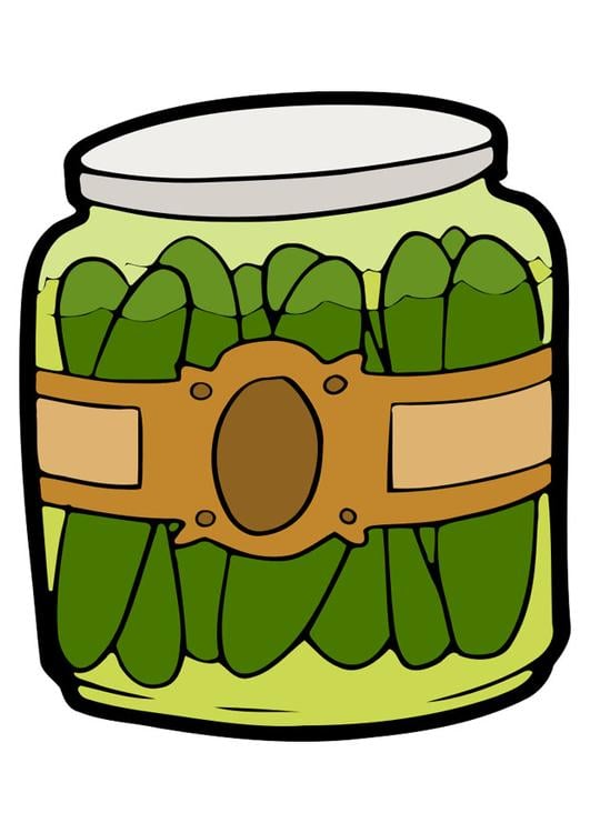 gherkins in jar