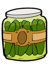 gherkins in jar