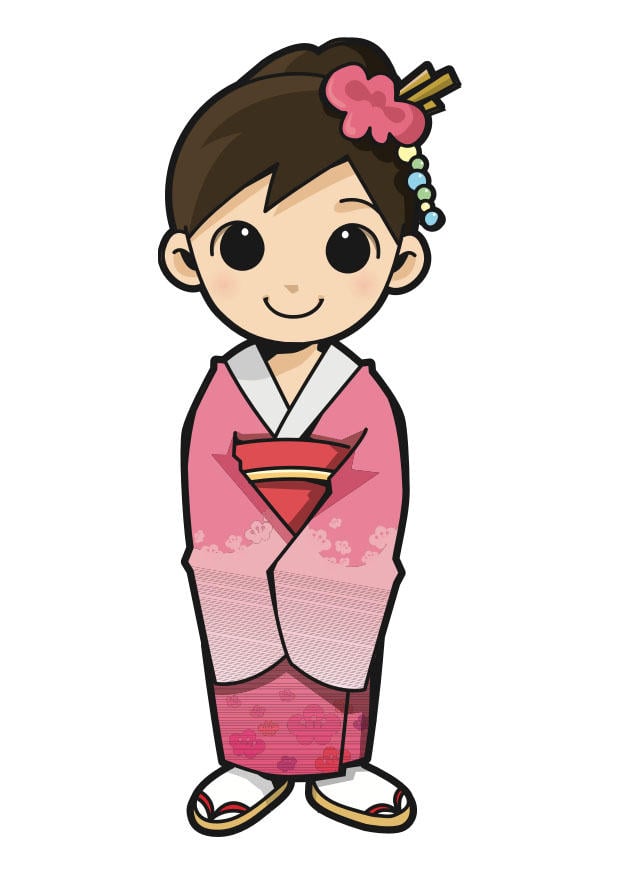 Image girl in kimono
