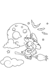 Coloring page halloween witch