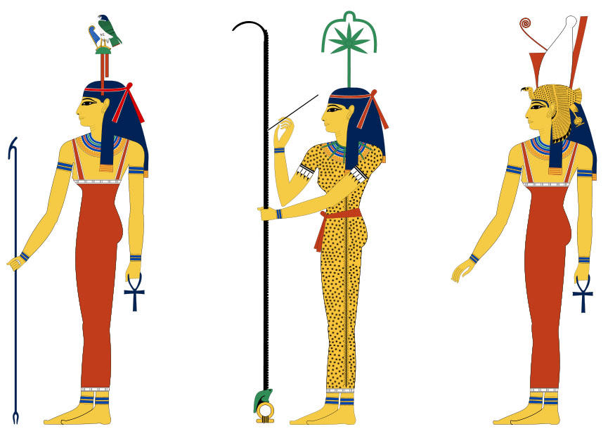 Image Hathor seshat and Mut
