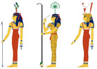 Images Hathor seshat and Mut