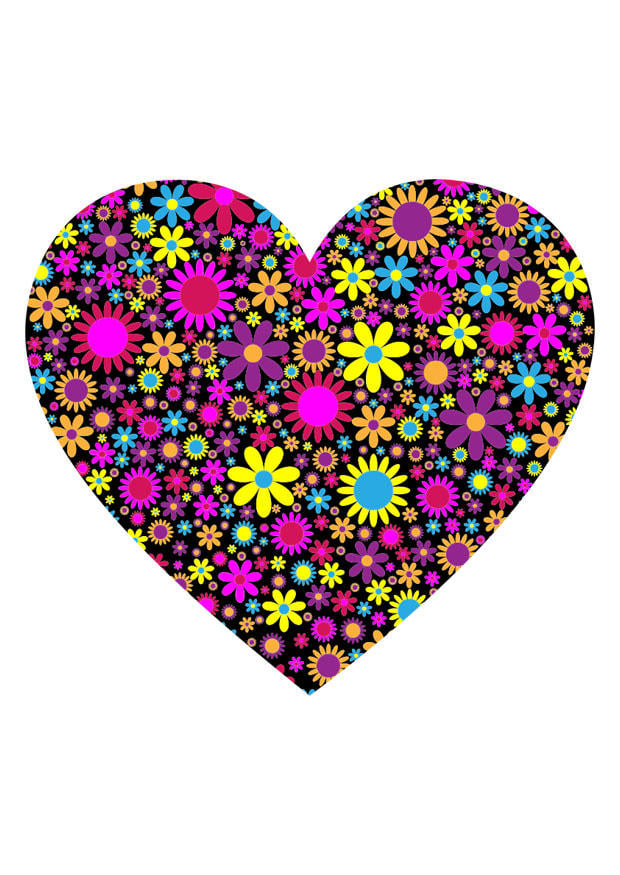 Image heart with flowers