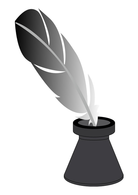 Image inkwell with quill