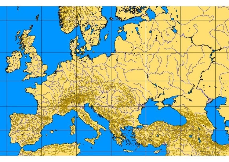 image map of europe with geographic features img 8319 geographic features