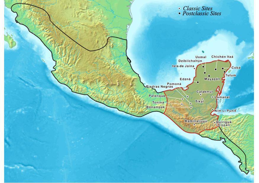 Image Map Of Mayan Civilization Dl6974 