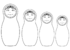 Coloring page matryoshka dolls