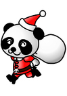 panda in christmas costume