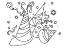 Coloring page party hats