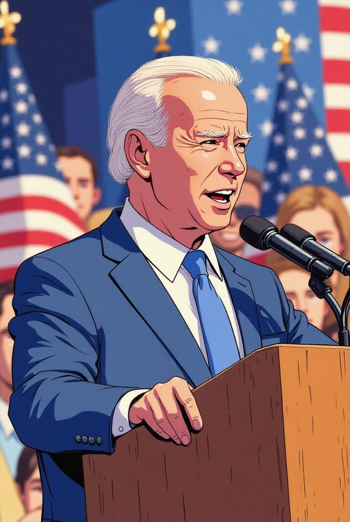 President Biden gives a speech