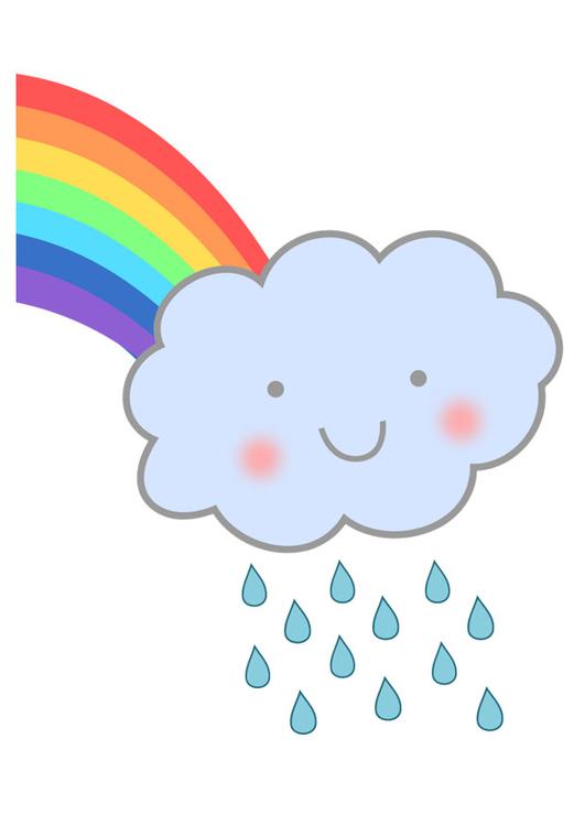 rainbow with rain