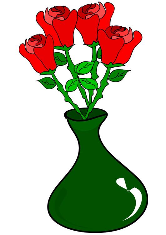 roses in vase