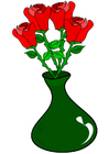 roses in vase