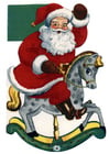 Santa Claus on rocking horse