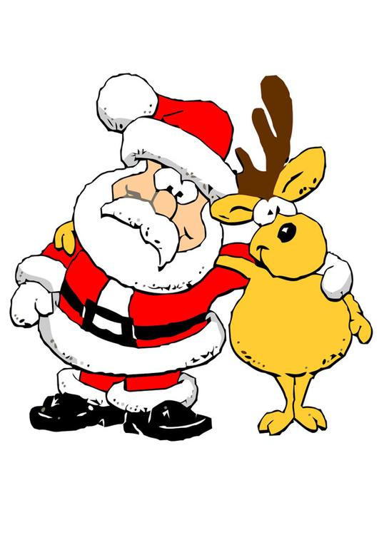 Santa Claus with reindeer