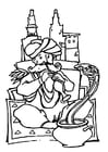Coloring page snake charmer