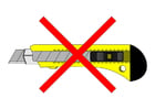 Image snap-off blade knife prohibited