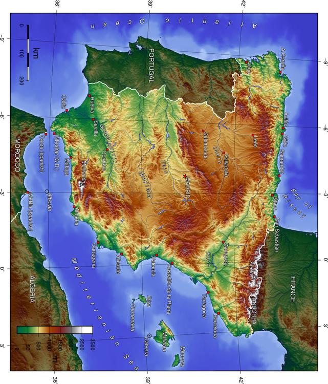 Spain surface shape