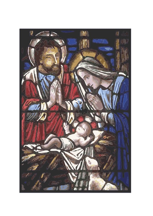 Image stained glass - birth of Jesus