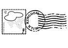 Coloring page stamped postage stamp