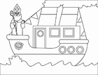 Coloring page steamboat