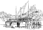Coloring page steamboat
