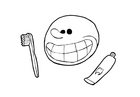 Coloring page teeth cleaning