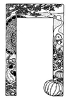 Coloring page thanksgiving frame