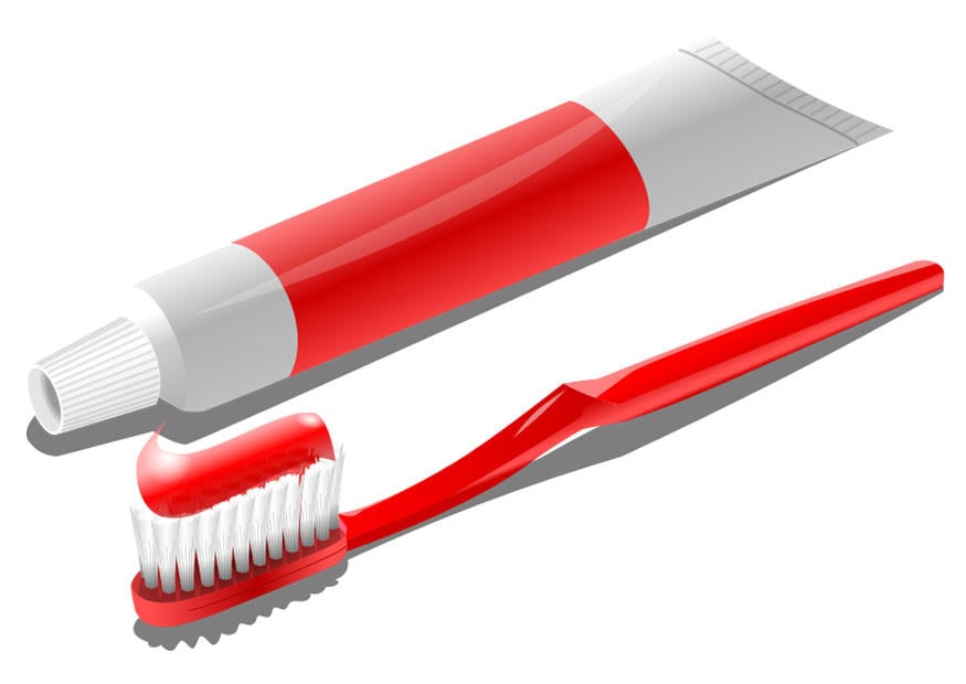 Image toothbrush with toothpaste