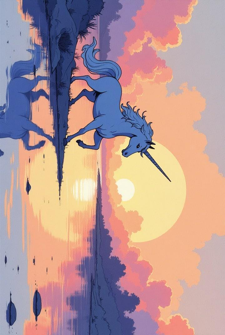unicorn at lake