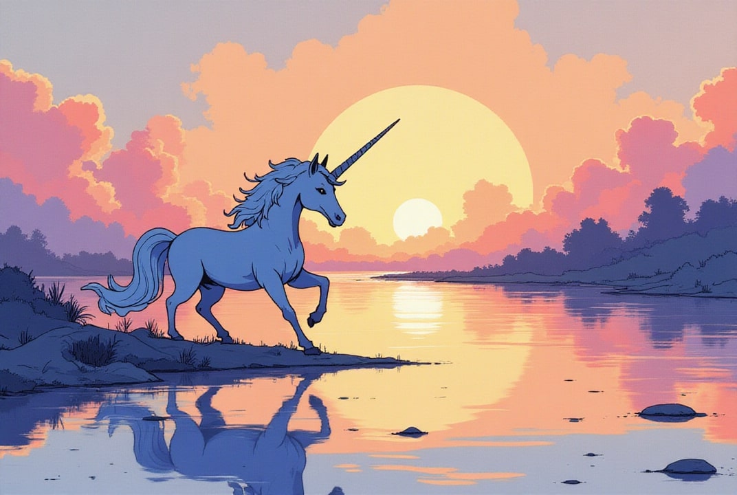 unicorn at lake