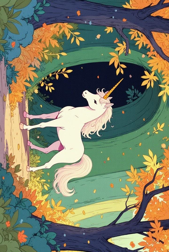 unicorn at magical cave