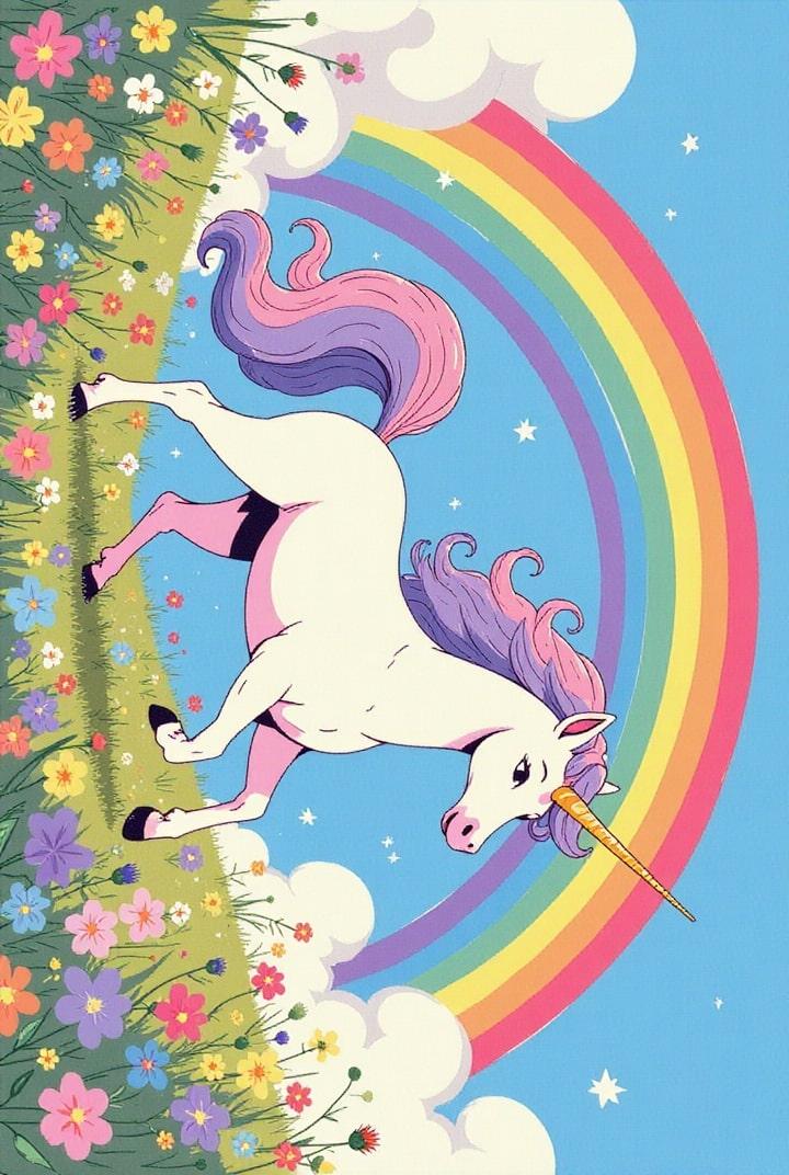 unicorn at rainbow