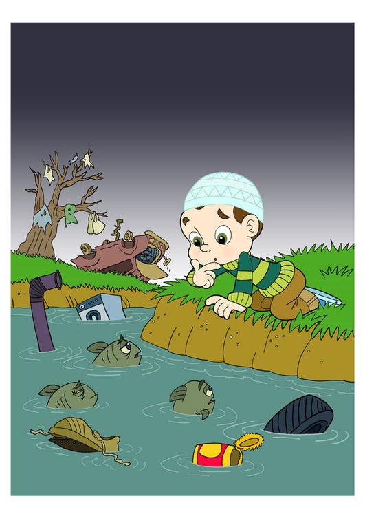 Drawing Cartoon Small Fresh Water Pollution Wastewater PNG Images | PSD  Free Download - Pikbest