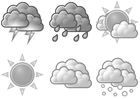 Coloring page weather symbols
