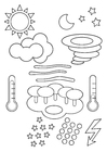 Coloring page weather symbols