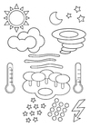 Coloring page weather symbols